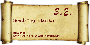 Sovány Etelka névjegykártya